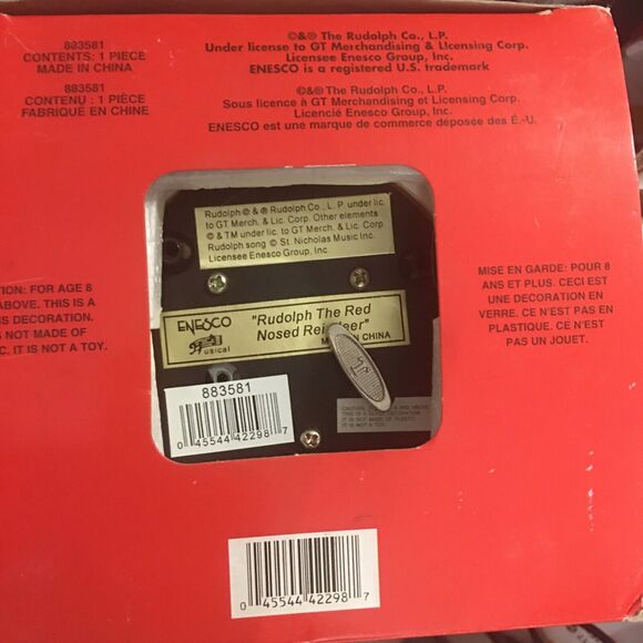 Rudolph and Clarice Island of Misfit Toys Enesco Musical Snowglobe RARE Works - Picture 6 of 6